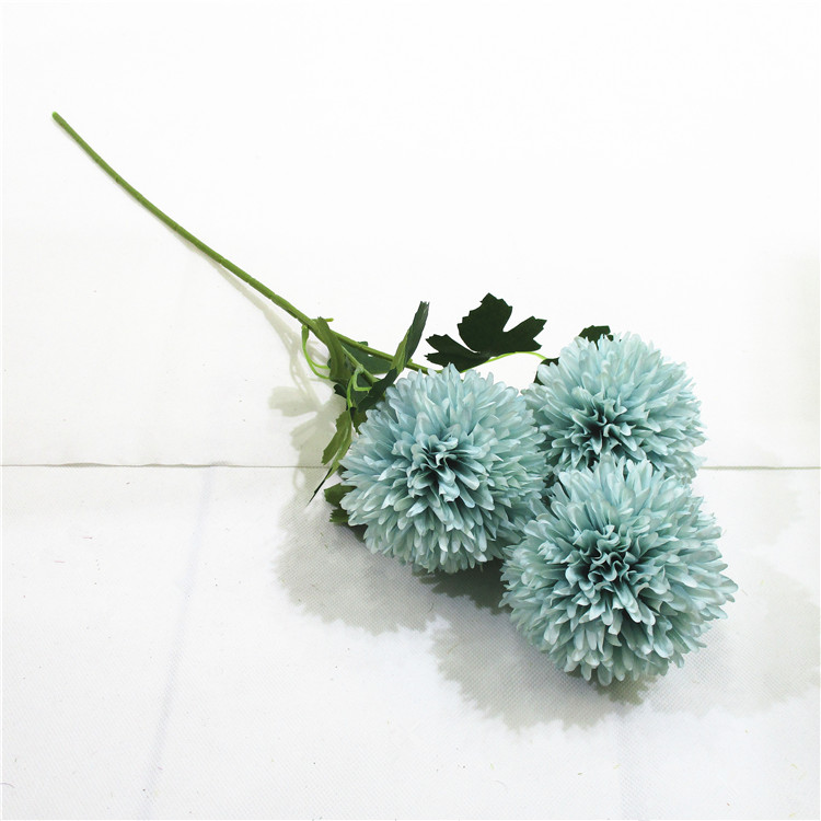 Artificial Chrysanthemum Ball Flowers 3 Flower Heads Silk Flowers for Wedding Bouquets Centerpieces Arrangements Party Home Garden Decor