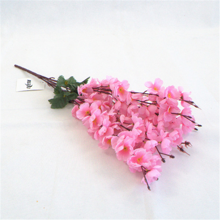 Wholesale Artificial Silk Flowers Wedding Decoration Red Peach Blossom