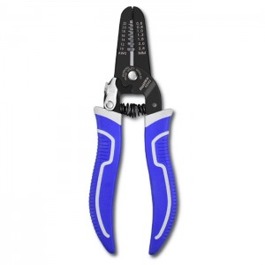 Multifunction 2 Color Handle CR-V Steel Wire Stripping Plier For Wire Cutting and Crimping