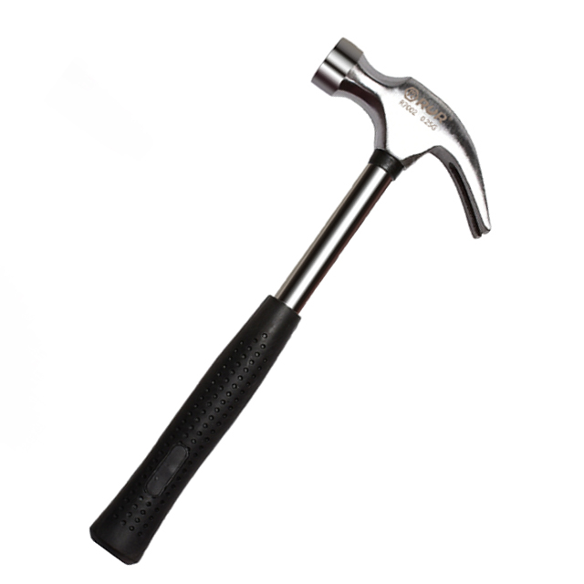 Striking Tools Carbon Steel Tubular Steel Handle Claw Hammer With Comfort Rubber Grip