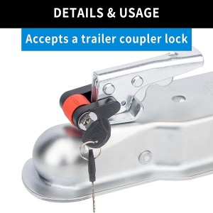Straight Trailer Coupler for 3″ Channel, 2″ Ball Trailer Tongue Coupler 3,500LBS
