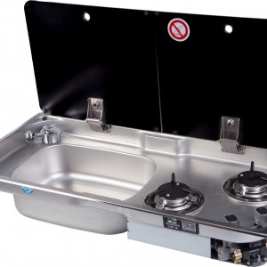 C S A north american CERTIFIED KITCHEN GAS COOKER TWO BURNER SINK COMBI Stainless steel 2 burner RV gas stove GR-904 LR