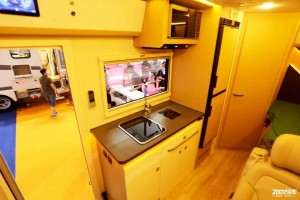 RV MOTORHOMES caravan kitchen RV tempered glass 2 burner gas stove integrated with kitchen sink GAS STOVE COMBINATION GR-588