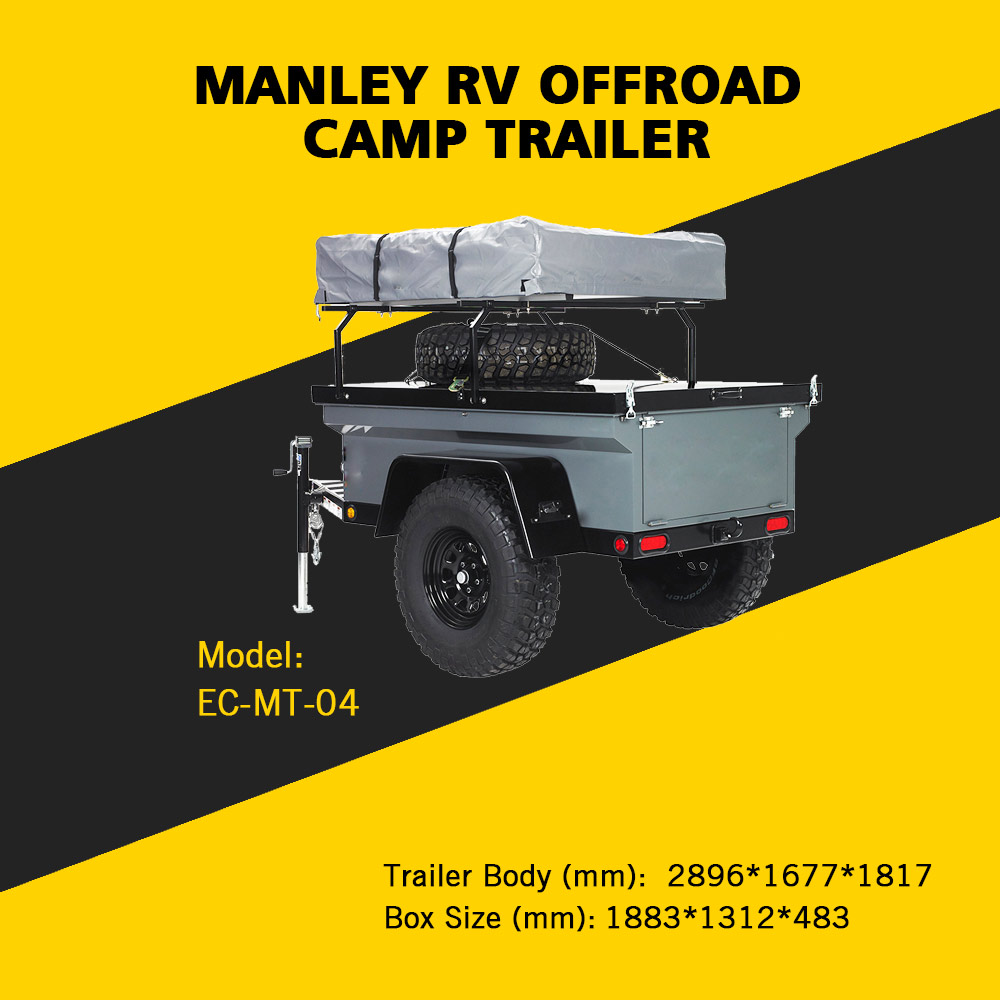 RV Mini Off Road Jeep Utility Expedition Camping Trailer With Pop Up Tent