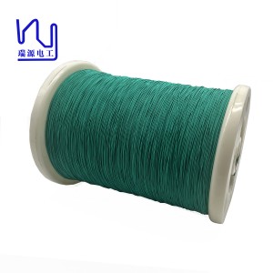 Green color real silk covered litz wire 0.071mm*84 copper conductor For high-end Audio