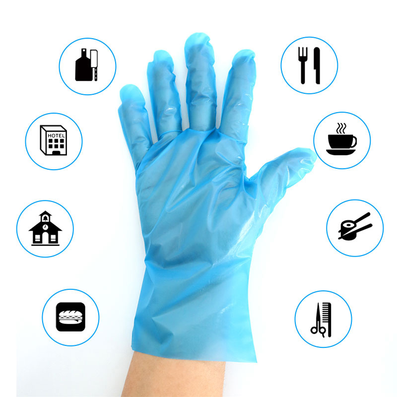Food Prep Blue Hybrid Gloves(CPE)