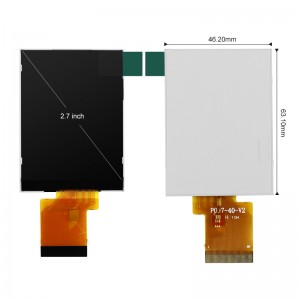 2.7 “TFT LCD LCD waihoʻoluʻu pale RGB8-bit awa 40Pili8961 LCD pale