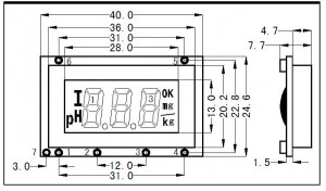 3 siffrig 7 segment typ seriell lcd display modul för instrument