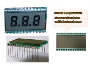 3 číslice Malý TN reflexní panel LCD s kovovým kolíkem bez podsvícení