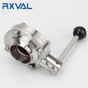 DIN Sanitary Butterfly Valve Weld End with Multi-position Handle