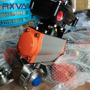 SMS Sanitary Butterfly Valve Clamp End with Pneumatic Actuator