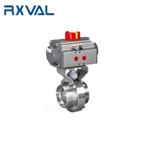DIN Sanitary Butterfly Valve Thread End with Multi-position Handle