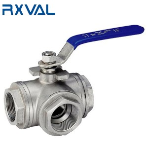Three-Way Ball Valve with “L” or “T” Type
