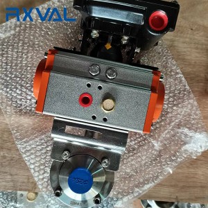 SMS Sanitary Butterfly Valve Clamp End with Pneumatic Actuator