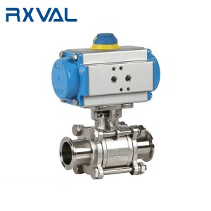 China wholesale Sanitary Stainless Steel Valves Suppliers –  Sanitary Ball Valve with Pneumatic actuator Clamp end – Ruixin Valve