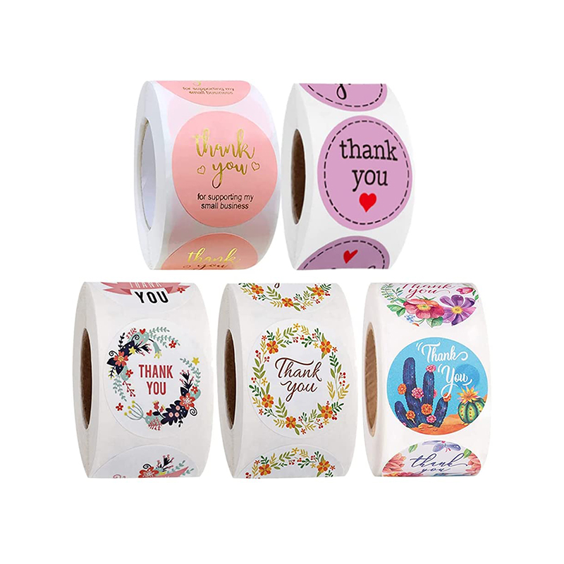 self adhesive sticker thank you packaging label sticker
