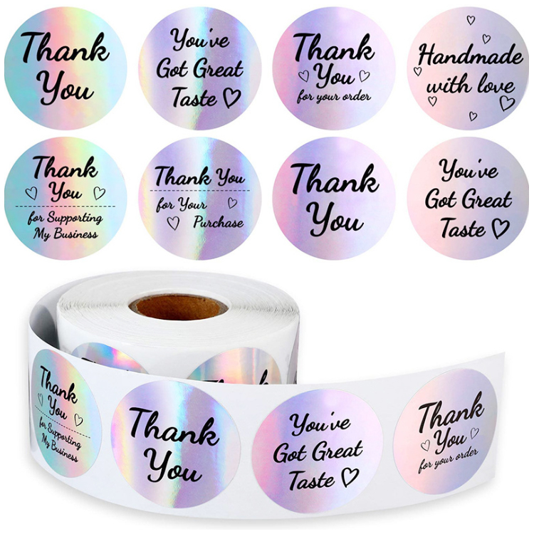 Factory price self adhesive sticker thank you packaging label sticker