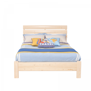 سرير مفرد من خشب الصنوبر الطبيعي للأطفال من سامبو، إطار سرير من خشب الصنوبر الصلب SP-A-DC003