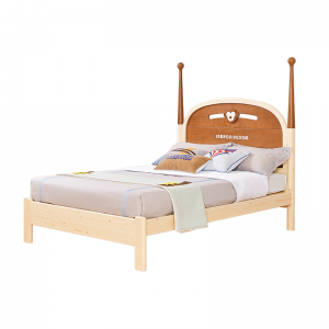 Sampo Kid's Natural Pine Zodiac series one bed Solid Pine Wood Bed Frame SP-A-DC043