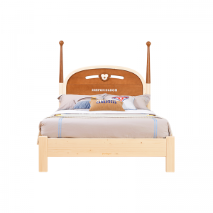 Sampo Kid's Natural Pine Zodiac серија единечен кревет Рамка за кревет од цврсто борово дрво SP-A-DC043