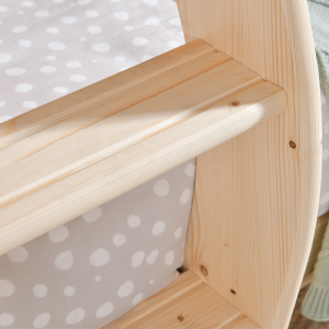 سامبو كيد الصنوبر الطبيعي زودياك سلسلة الأطفال سرير بطابقين إطار سرير خشبي طفل التوأم سرير خشب متين مع الدرج SP-A-DC515