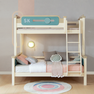 Sampo bērnu divstāvu gulta Candy Shop sērijas divstāvu gulta ar kāpnēm SP-A-DC609