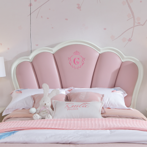 Sampo – lit simple de style européen pour enfants, série Donna Castle, cadre de lit en bois de pin massif SP-A-DC003