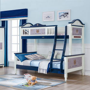 Sampo Detská poschodová posteľ Britský štýl noblesnej série Poschodová posteľ so schodiskom SP-A-GC127