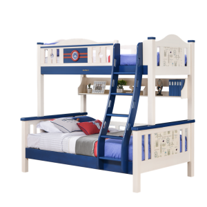 Sampo dziecięce łóżko piętrowe kolorowy wzór sosny łóżka piętrowe dla dzieci drewniana rama łóżka dziecięce podwójne łóżko z litego drewna ze schodami SP-B-DC502