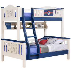 Sampo Kid’s Bunk Bed Colorful Pine Design Children Bunk Beds Wood Bed Frame Kid’s Twin Solid Wood Bed With Stairs SP-B-DC502