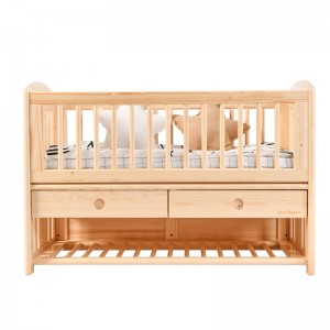 Sampo otroška posteljica, večfunkcijska otroška posteljica, miza, kavč, 3 zamenljive funkcije, ogrodje otroške postelje iz borovega lesa, lesena otroška posteljica SP-B-DY001