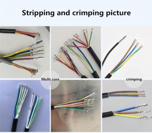 Automatic multi-cores sheath cable stripping crimping machine