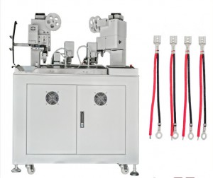 Automatic two wires into one terminal crimping machine