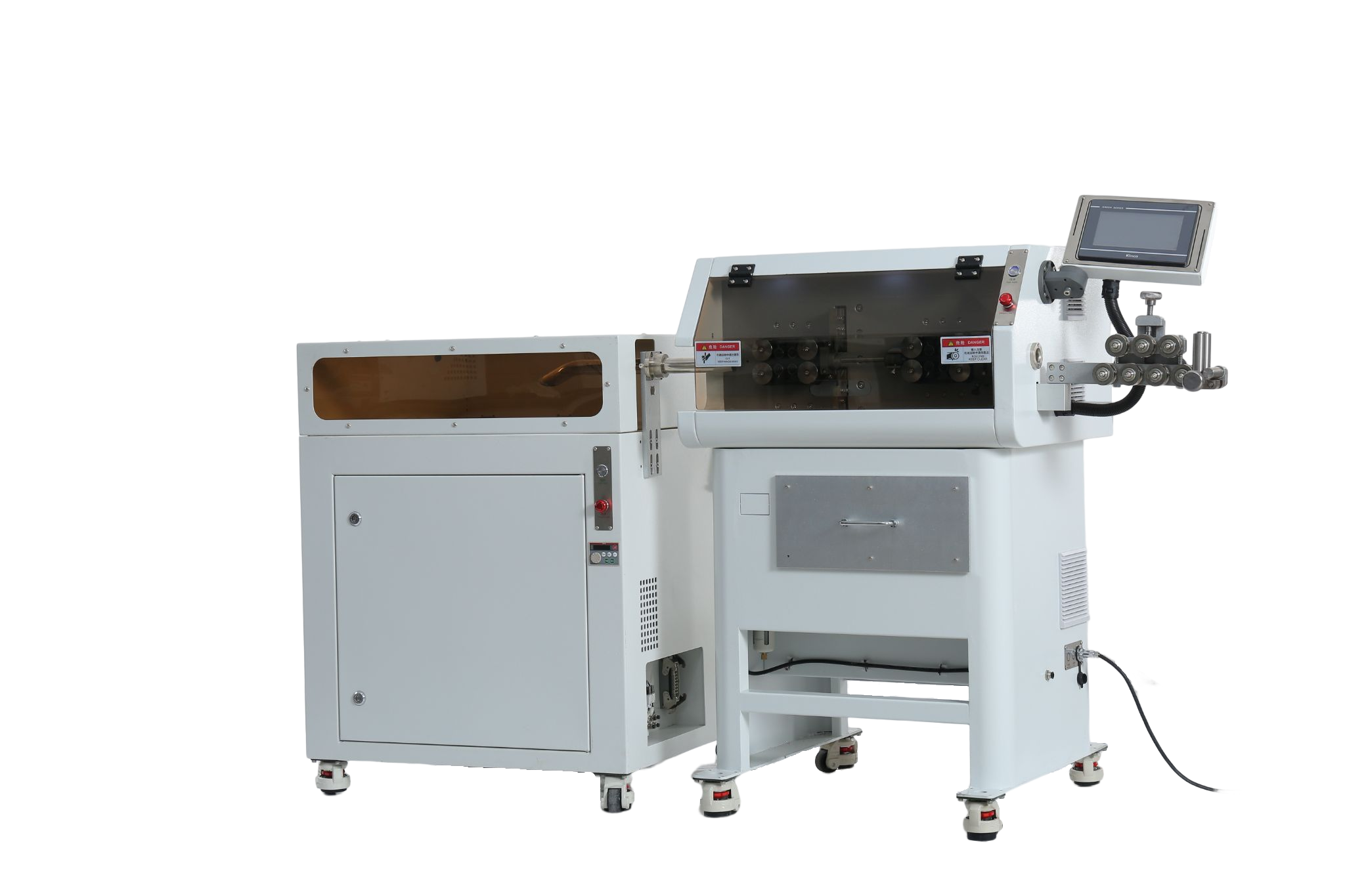 The new automatic tape stripping + cutting machine with winding system makes a shocking debut