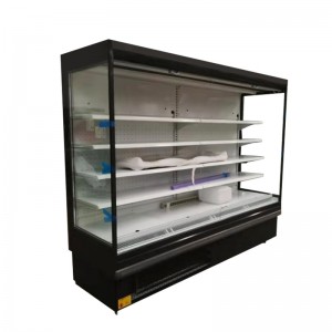 Top Grade China Fruit Display Multideck Showcase Cooling Air Curtain Cabinet Open Chiller for Supermarket
