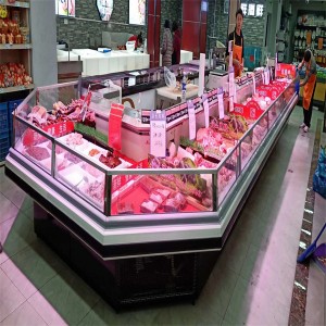 Sanao Manufacture Corner Fresh Meat Cabinet for Supermarket Shop