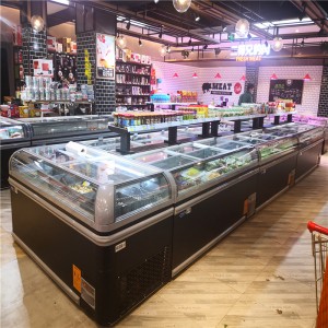 Europe style for Auchmc Am-C250A Horizontal Seafood Display Freezer Commercial Refrigeration Equipment with Glass Door Factory Price