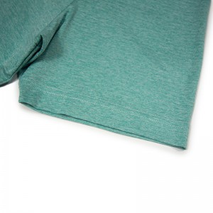 Iihempe zeGalufa zaMadoda ziRecycle Polyester Dry Fit Short Sleeve Melange Stripe Performance Ukufuma okuWicking iPolo Shirt