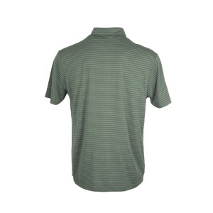 Mga Golf Shirt para sa Kalalakihan Recycle Polyester Dry Fit Short Sleeve Stripe Performance Moisture Wicking Polo Shirt 18eB133