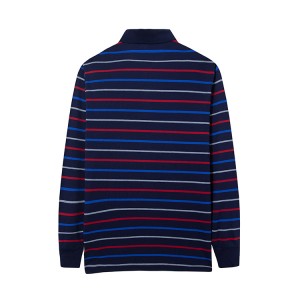 Stripe High Quality Cotton Kanthi Bordir Logo Jersey Polo Shirt Lengan Panjang