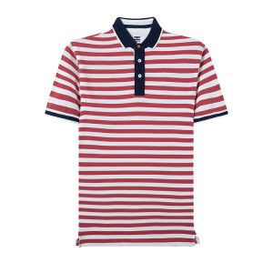 Engineer Stripe For Men'S Short Sleeve Polo Shirt With High Quality Cotton Pique