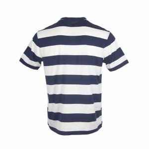 Top quality stripe t-shirt 100% long staple cotton jersey for printing customized