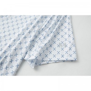 Mga Golf Shirt para sa Lalaki Dry Fit Mubo nga Sleeve Print Performance Moisture Wicking Polo Shirt