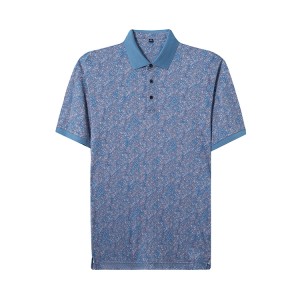 Premium-Qualität für Herren-Kurzarm-Poloshirt mit merzerisierter Baumwolle und Allover-Print