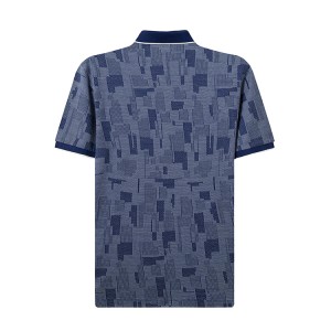 ژاکارد با کیفیت ممتاز برای پیراهن یقه‌دار آستین کوتاه پنبه‌ای مردانه با طراحی لوکس و کلاسیک