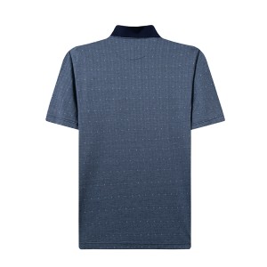 Jacquard Premium Qualitéit Fir Männer Mercerized Cotton Kuerzarm Polo Shirt gemaach Luxus a klassesch Fit