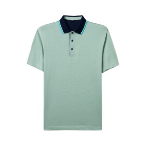 Jacquard Premium Quality Para sa Men's Mercerized Cotton Short Sleeve Polo Shirt Crafted Luxury And Classic Fit