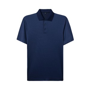 Jacquard førsteklasses kvalitet for menns merserisert bomull, kortermet poloskjorte laget av luksus og klassisk passform
