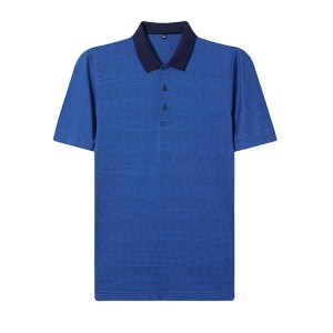 Hochwertiges Jacquard-Kurzarm-Poloshirt aus merzerisierter Baumwolle für Herren mit luxuriöser Verarbeitung und klassischer Passform