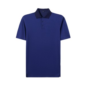 Jacquard førsteklasses kvalitet for menns merserisert bomull, kortermet poloskjorte laget av luksus og klassisk passform